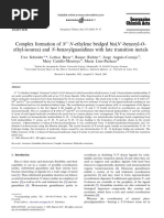 Complex Formation of N N-Ethylene Bridged Bis (N?-benzoyl-O-ethyl-isourea) and N-Benzoylguanidines With Late Transition Metals