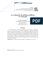 Evaluacion de Politicas Públicas en Venezuela