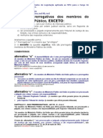 EXERCÍCIOS COMENTADOS - Legislação Aplicada Ao MPU para o Cargo 46 Técnico Administrativo