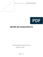 Matriz Causa Efecto