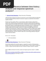 What Is Difference Between Time History Analysis and Response Spectrum Analysis