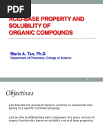 Acid Base and Solubility of Organic Compounds PDF