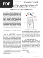 CFD Analysis of Flow Through Turbine Blade in 2D Cooling Channel With Square Rib Turbulators