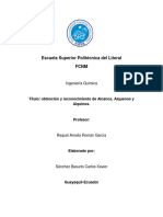 Identificacion de Alcanos, Alquenos y Alquinos, Organica Informe 6