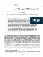 Sleep Loss and "Divergent" Thinking Ability: J. A. Horne