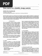 Data Sources For Reliability Design Analysis: Technical Note