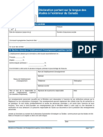 Declaration Sur Langue Etude Hors CA FR