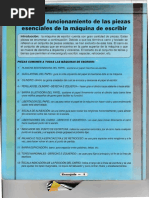 Partes Operantes de La Máquina de Escribir