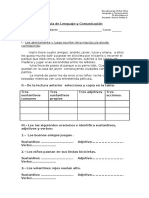 EVALUACION de Adjetivos Verbos Sustantivos PDF