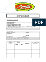 Arnotts Application Form