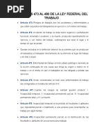 Articulos 473 Al 480 de La Ley Federal Del Trabajo