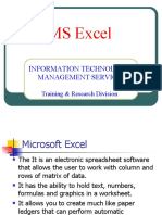 MS Excel: Information Technology Management Service