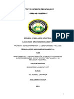 Memoria Rectificadora Plana - Juan Quishpi