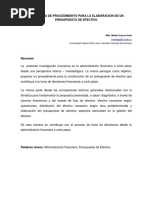 Elaboración de Un Presupuesto de Efectivo