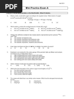 Mini Practice Exam A: PAPER 1: Do Not Use A Calculator or The Data Booklet. Allow 23 Minutes. 1