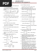 Mat Det Prob Revision Sheet II