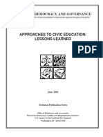 Approaches To Civic Education: Lessons Learned: Office of Democracy and Governance