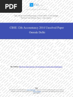 CBSE 12th Accountancy 2014 Unsolved Paper Outside Delhi