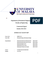 Department of Mechanical Engineering Faculty of Engineering Coursework Report Session 2011/2012 Hydraulic Ram Pump