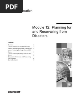 Module 12: Planning For and Recovering From Disasters