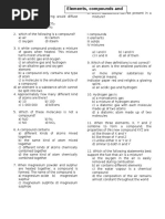 Elements, Compounds and Mixtures