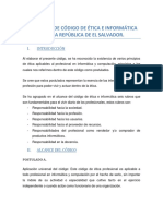 Propuesta de Código de Ética e Informática para La República de El Salvador-2017