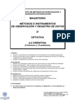 Métodos e Instrumentos de Observación y Registro de Datos