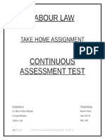 Labour Law: Take Home Assignment