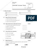 English Exam - Prim 3 - Julio