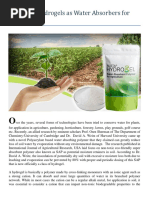 Non-Toxic Hydrogels As Water Absorber For Agriculture