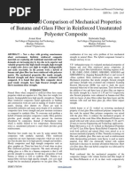 Evaluation and Comparison of Mechanical Properties of Banana and Glass Fiber in Reinforced Unsaturated Polyester Composite