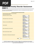 Patient - Info/doctor/generalised Anxiety Disorder Assessment Gad 7