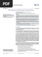 The Importance of Epidemiology in Dental Medicine