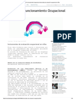 Análisis Del Funcionamiento Ocupacional - Instrumentos de Evaluación Ocupacional en Niños