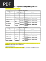 Service Centre - Supervisor/Agent Login Guide