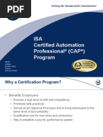 ISA Certified Automation Professional (Cap) Program