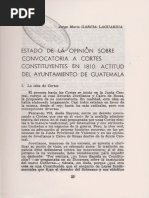 Garcia Laguardia, J. Estado de Opinión Sobre Convocatoria A Cortes Constituyentes en 1810. Actitud Del Ayuntamiento de Guatemala.