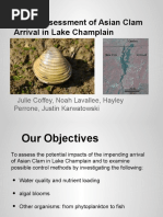 Risk Assessment of Asian Clam Arrival in Lake Champlain: Julie Coffey, Noah Lavallee, Hayley Perrone, Justin Karwatowski