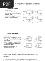 Single and Double Circulation & Embryonic Heart Development