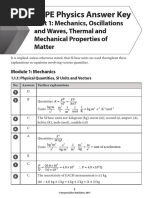 CAPE Physics MCQ - Answer Key