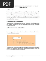 Energy Performance Assessment of Heat Exchangers: Overall Heat Transfer Coefficient, U