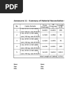 Annexurre 11 - Summary of Material Reconcilation For Recovered Cable