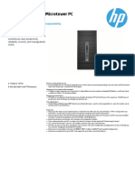 HP Prodesk 600 G2 Microtower PC: Datasheet