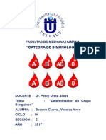 Determinacion de Grupo Sanguineo Informe