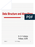 Data Structure and Algorithms: Dr. D. P. Acharjya Professor, SCOPE