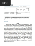 Activity Sheet No. 1-Research in Daily Life