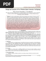 Design and Analysis of Two Wheeler Shock Absorber Coil Spring