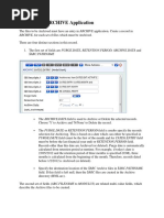 Configuring ARCHIVE Application and Backup