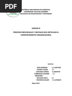 Procesos Individuales y Grupales Del Comportamiento Organizacional