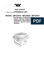 Brother MFC-9870,9850,9750 Parts List